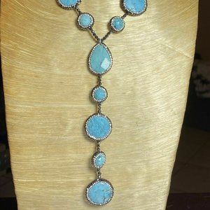 Iris & Lily London Turquoise Hematite Necklace NWT